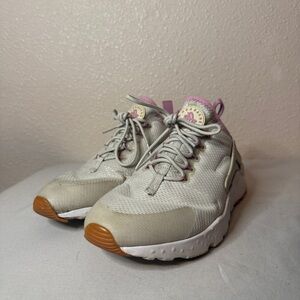 Nike W Air Huarache Run Ultra sneakers in the Light Bone, Orchid, and Gum Yellow